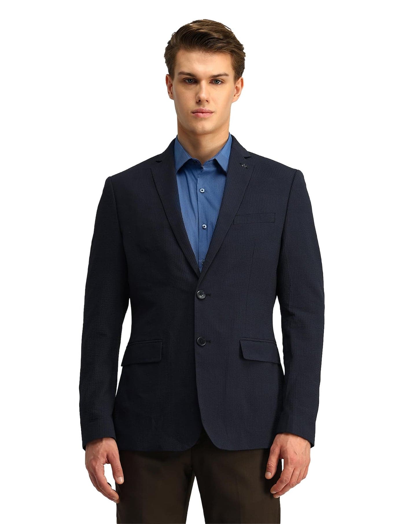 Arrow Men's Classic Slim Single Breasted Blazer (ARAIBZ5054_Blue