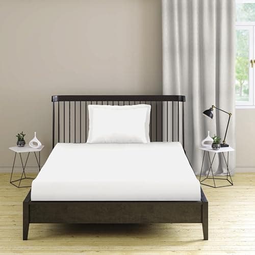 Trance Home Linen Cotton Bedsheet | 144 Tc Thin Flat Bedsheet | Single Bed Sheet for Regular use with 1 Pillow Cover - White
