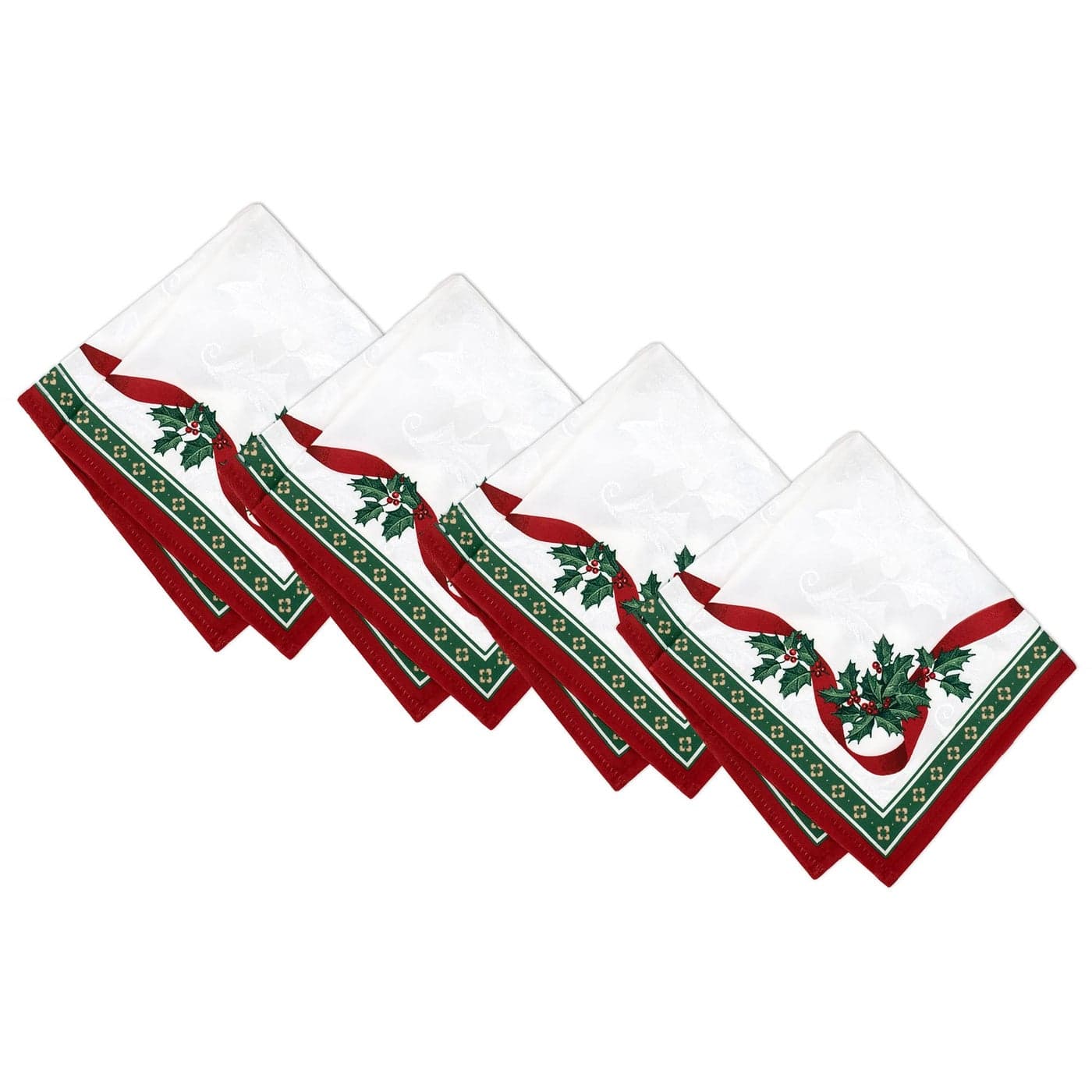 Elrene Home Fashions Villeroy Boch Toys Delight Christmas Napkins Holiday Dinner Napkins 17 Inches x 17 Inches Set of 4