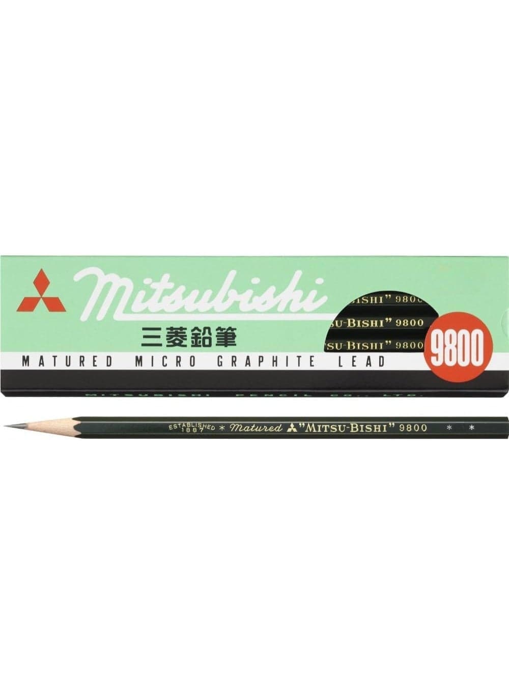 Mitsubishi UNI 9800DX Graphite Pencil 8B, Ultra Soft Extra Dark Drawing Pencils for Deep Shading, Blending & Expressive Artwork (Pack of 12)