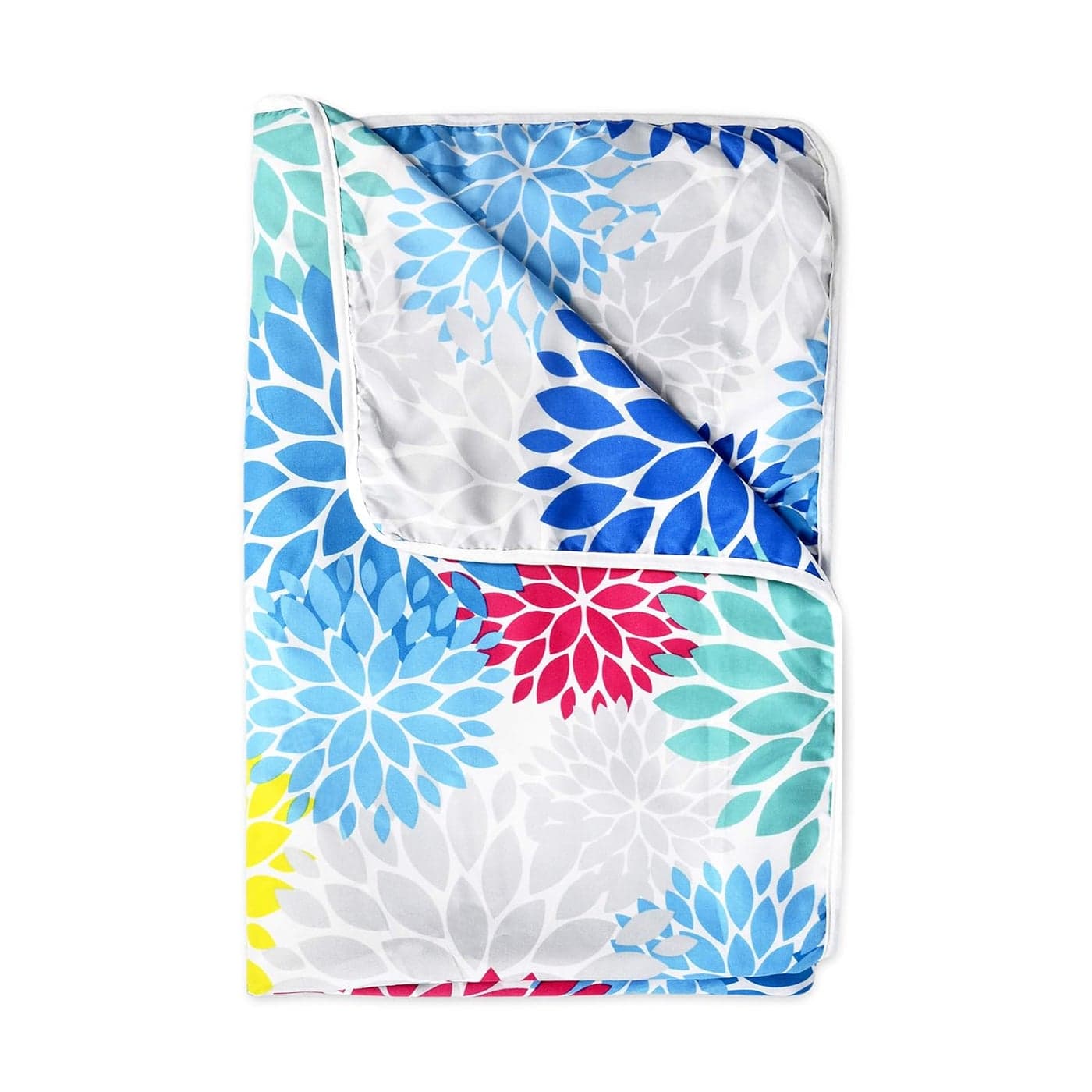 Divine Casa 120 GSM Microfiber Double Dohar Soft Lightweight Throw Blanket Cozy Breathable AllSeason Comfort 220 x 205 CM Floral Burst Pattern Blue Aqua