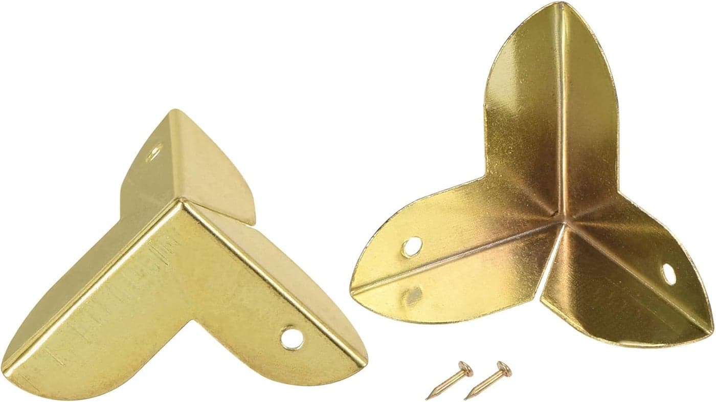 uxcell 23x23x23mm Metal Box Corner Protectors Edge Guard Gold Tone 12pcs