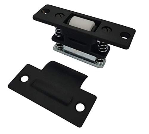 QCAA Heavy Duty Solid Brass Adjustable Silent Roller Catch, Matte Black, 1 Pack
