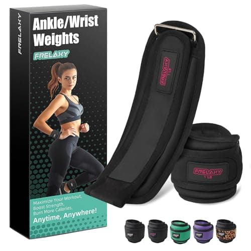Frelaxy Ankle Weights Sets for Women Men Kids 1lb 2lb 3lb Pairs with Adjustable Straps, Strength weighted for Physical Therapy Running Walking Fitness Gym Workout (Black/Pink, 1 lb x 2)