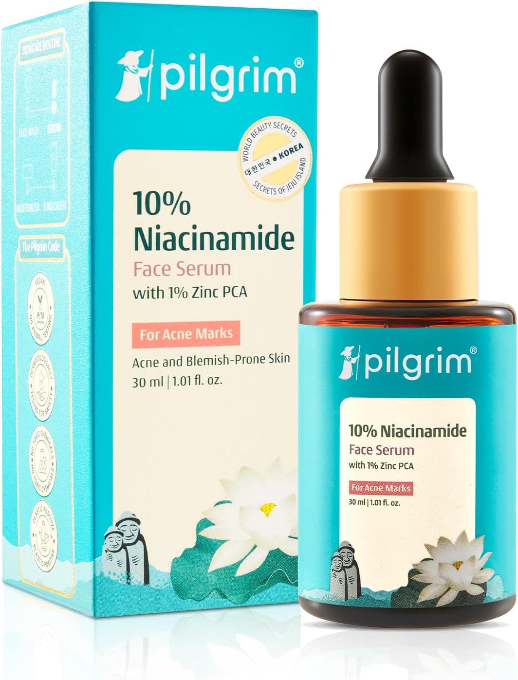 Pilgrim 10 Niacinamide Serum 30ml For Acne MarksWith 1 Zinc PCA Salicylic Hyaluronic AcidNiacinamide Serum For Oily Skin AcneProne Combination Normal SkinOil Control AntiAcneWomen Men