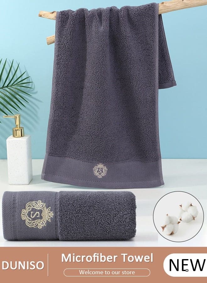 Grey towel,Thickened and Enlarged Bath Towel with Embroidery and Custom Logo Design,Multipurpose Use as Bath Fitness, Bathroom, Shower, Sports, Yoga Towel,The Size of The Towel is 40 * 80