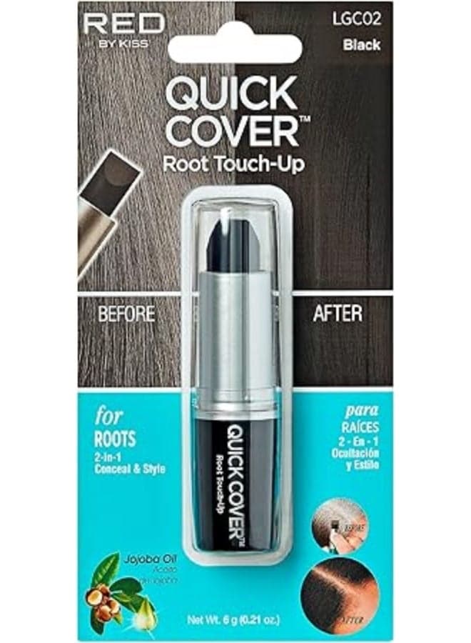 Kiss Touch Up Hair Colour Stick Lgc02, Black, 6 gm