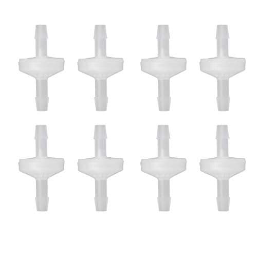 YXCCSE 8 Pcs 1/4" Check Valve, 6mm PVDF One Way Valve Wear-resistant Inline Check Valve for Fuel Gas Water Air