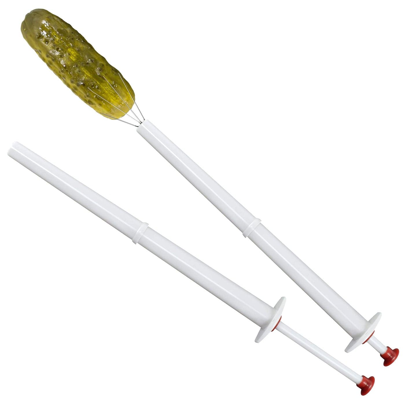 Deluxe Pickle Pincher Set of 2 Pickle Picker Stainless Steel and Plastic Olive Pepper Grabber