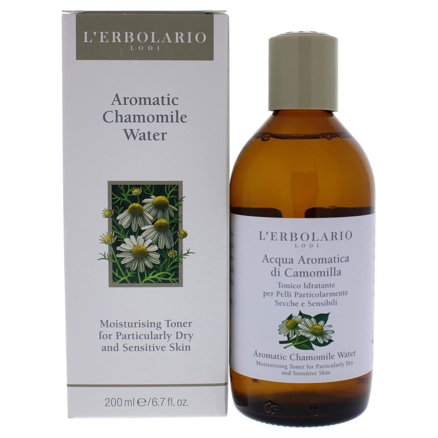 LErbolario Aromatic Chamomile Water AlcoholFree Moisturizer for Dry and Sensitive Skin Gently Removes Impurities Leaves Skin with A Pleasant Sensation of Freshness 67 Oz Toner