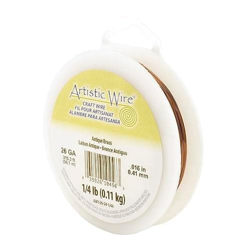 Artistic Wire, 26 Gauge Tarnish Resistant Colored Copper Craft Wire, Antique Brass Color, 311 ft