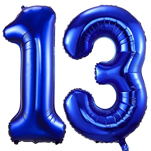 Navy Blue 13 Balloon Numbers40 Inch Dark Blue 13 or 31 Birthday Balloons Large Foil Mylar Balloons Number 13 for Birthday Party Anniversary Decorations