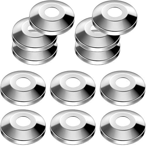 Honoson 12 Pieces 1/2 Inch Escutcheon Plates Pipe Covers Chrome Plated 304 Stainless Steel Escutcheon Flange Plumbing Cover Plates for 5/8 Inches OD Copper, PEX, PVC Pipe Wall Covers