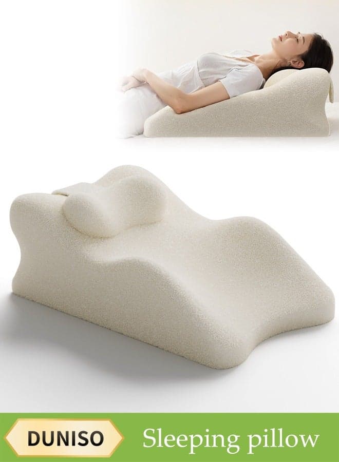 Wedge Pillow For Sleeping, Sleeping Pillow,Multifunctional High Rebound Memory Cotton Leg Pillow, Ergonomic Cushion Pillow,With Small Pillow, Waterproof And Stain Resistant, Detachable, Can Relieve Pain, Suitable For The Head, Abdomen, And Chest,60 * 36 * 24cm