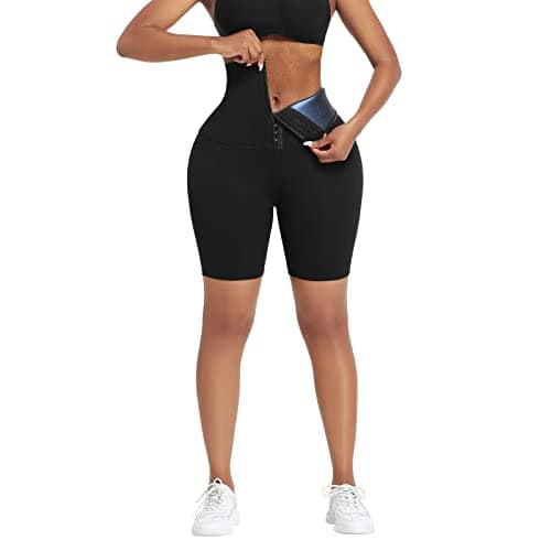 huiming Sauna Sweat Shorts for Women High Waisted stomach Waist Trainer Slimming Leggings Pants Body Shaper (Large/X-Large)