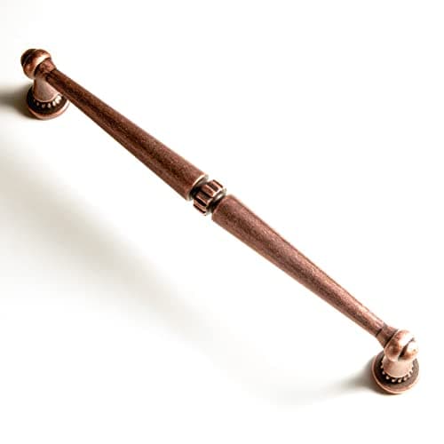 Goo-Ki 6 Pack Antique Copper Cabinet Handle Drawer Pulls, 7.56Inch(192mm) c-c Solid Zinc Alloy Red Bronze Vintage Bar Pull Kitchen Hardware for Closet Dresser Wardrobe Cupboard Furniture, 066AC-192