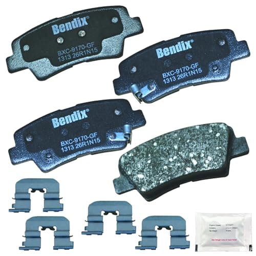 Bendix Priority1 CFC1313 Ceramic Rear Brake Pads for Hyundai Accent 2012, Azera 2011-2010, Elantra 2010, Sonata 2010-2008, Kia Amanti 2009-2007, Rio 2012, Soul 2013-2010
