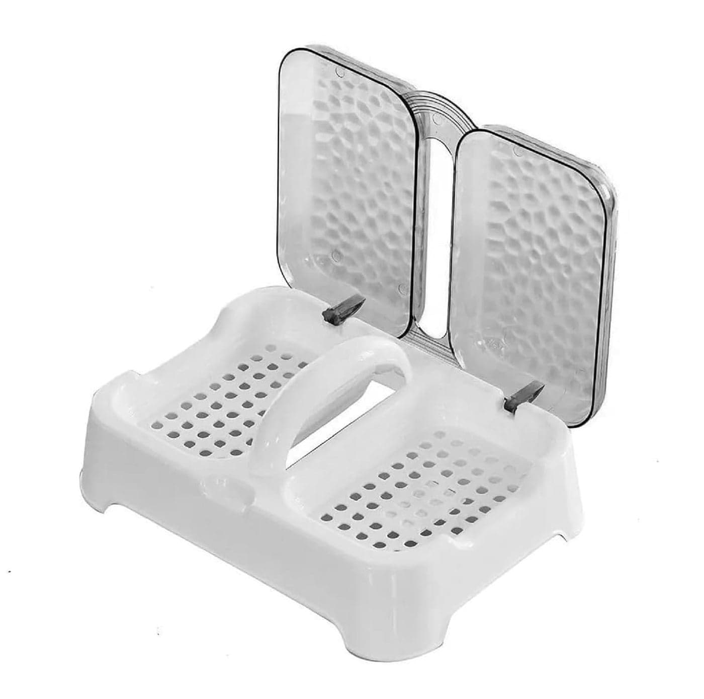 PUTHAK 2 in 1 Transparent Plastic Soap Case Holder with Lid Clear Soap Container Box Home Shower Outdoor Camping (Random Color Will Be Sent) Pack of 1