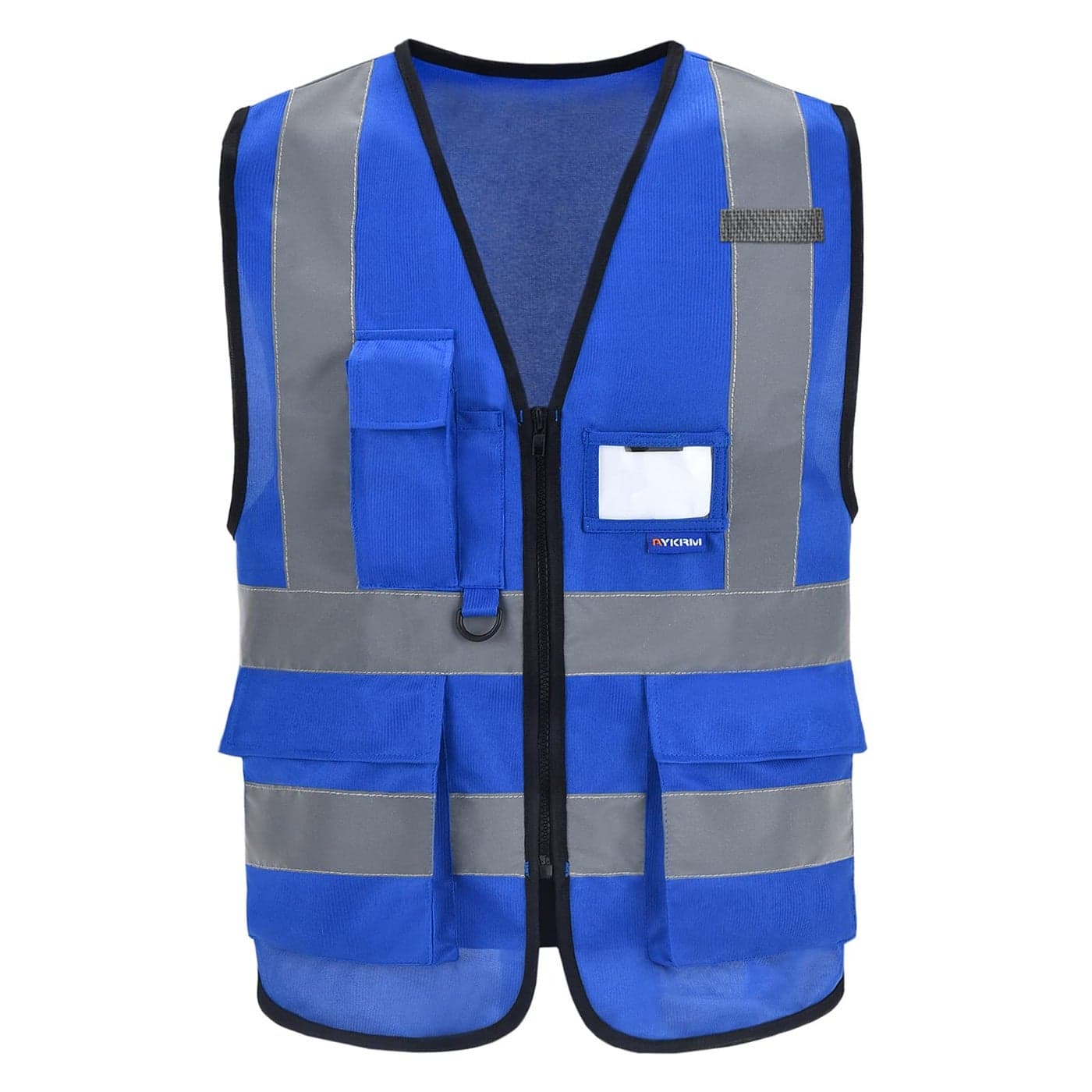ASAFETY Blue safety vests Reflective Safety Vest Hi Vis Bright Neon Color with 4 Reflective Strips 8 Pockets Blue