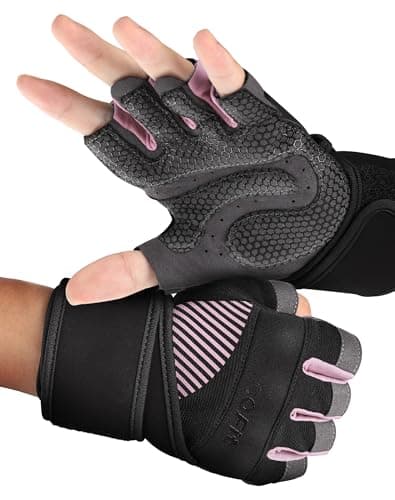 COFIT Breathable Workout Gloves, Antislip Weight Lifting Gym Gloves for Men Women with Wrist Wrap Support, Superior Grip & Palm Protection for Weightlifting, Fitness, Exercise, Training - Pink M