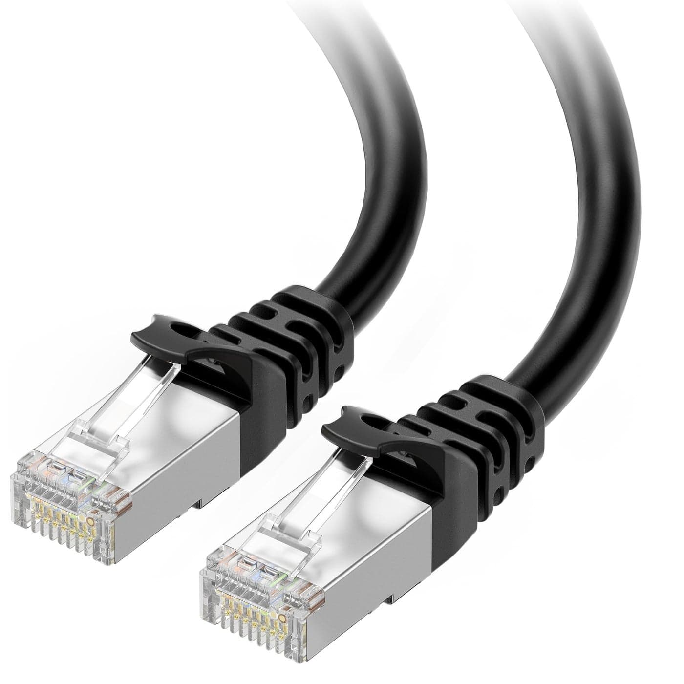 Cable Matters 10Gbps Snagless Long Shielded Cat 6A Ethernet Cable 100ft Cat 6A Cable Cat6A Cord Ethernet Cord Black