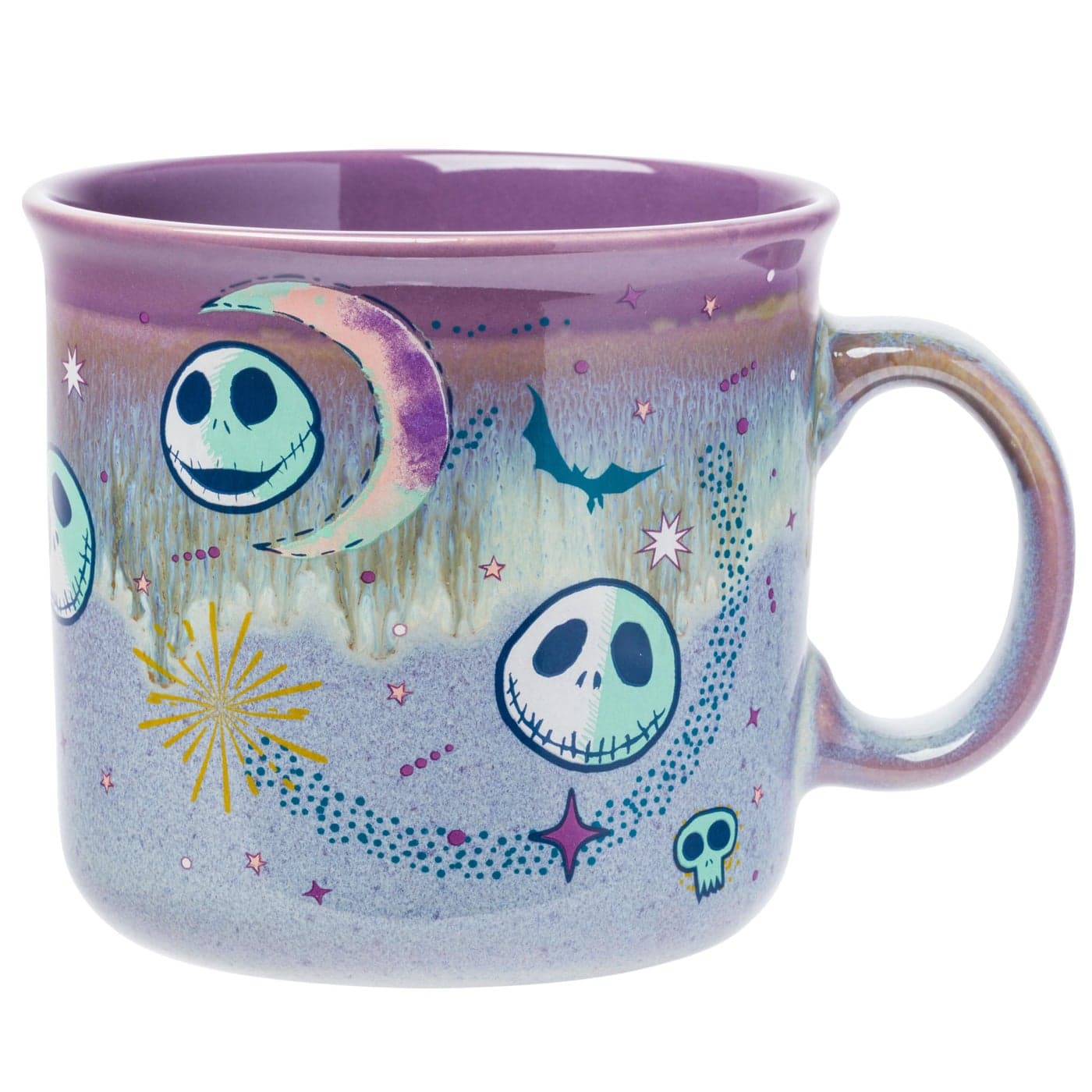Silver Buffalo Disney Nightmare Before Christmas Jack Skellington Mystic Opulence Reactive Glaze Ceramic Camper Mug 20 Ounces