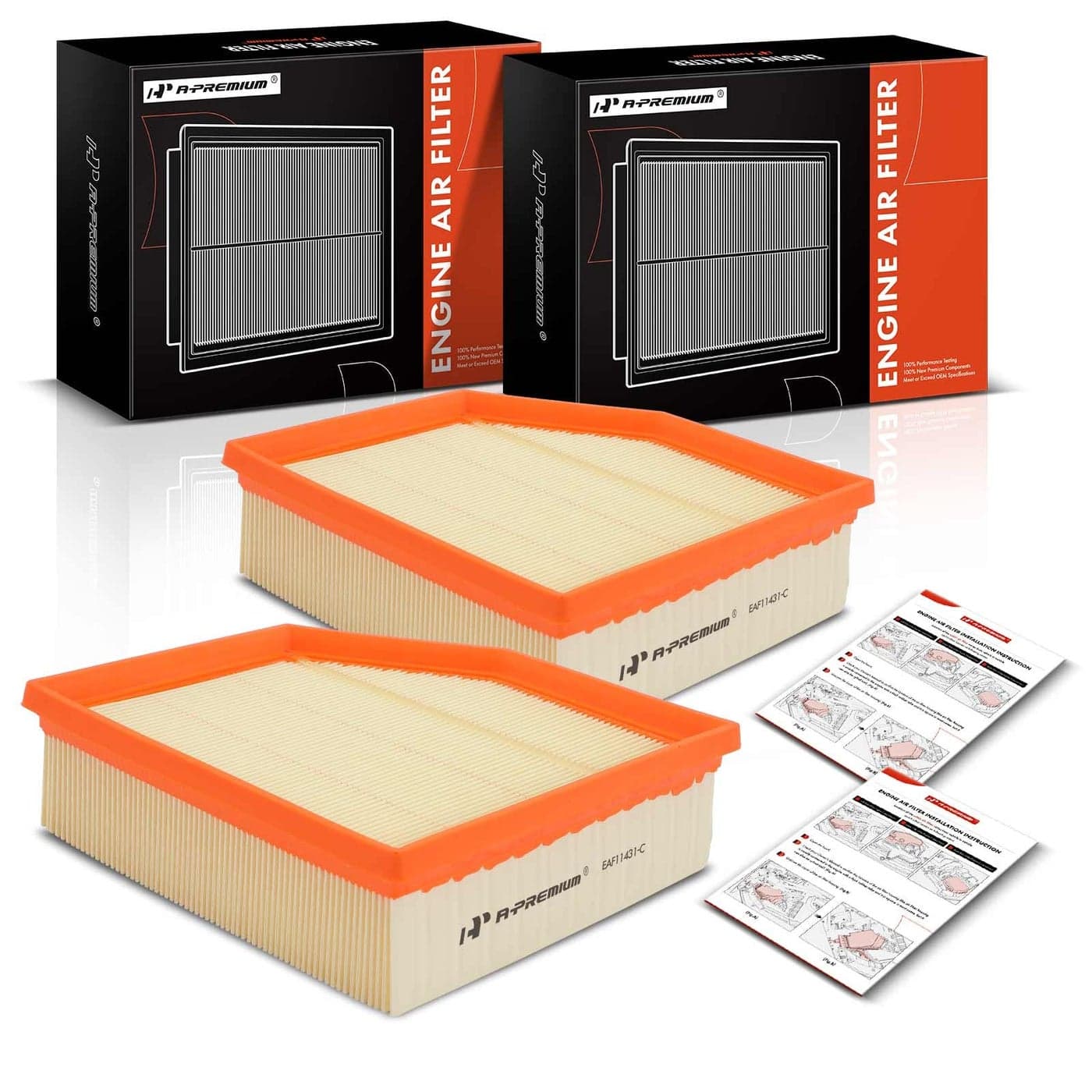 APremium 2PC Engine Air Filter Compatible with Dodge Dart 2013 2014 2015 2016 14L 20L 24L Flexible Panel Replace 4627127AB