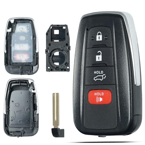 SUPALAND Key Fob Shell Case Replacement Fits for Toyota Highlander RAV4 RAV4 2019 2020 2021 2022 2023 Keyless Entry Remote Control 4 Button Pad Cover for SUV