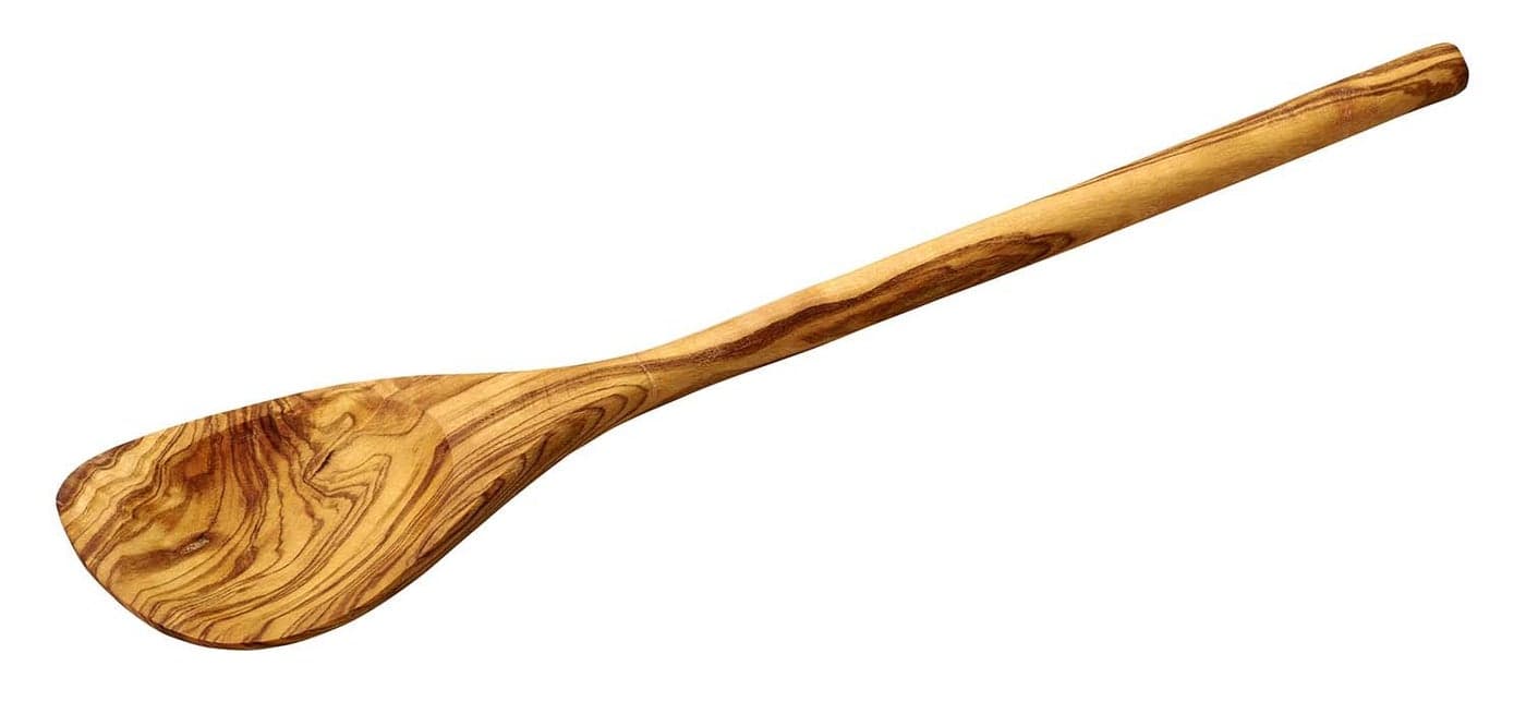 Naturally Med Olive Wood Corner SpoonSpatula Olive Wood cooking spoon 12 Spoon for cooking stirring Handmade by artisans in Tunisia Hardwearing durable olive wood