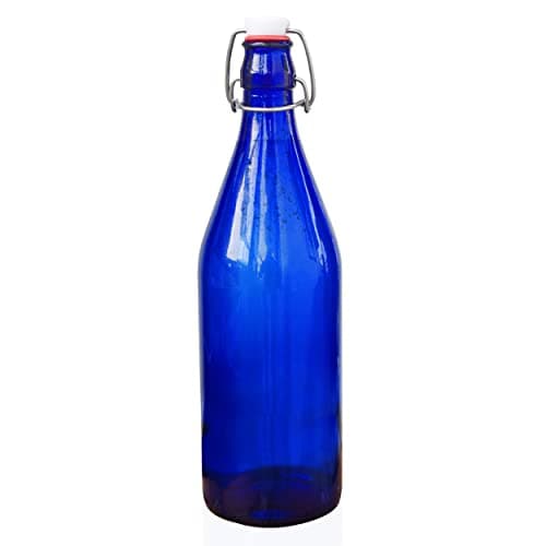 Pure Source India Glass water Bottle Airtight 1000 ml, 1 Piece, Blue