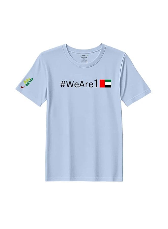 BYFT Threads Unity-#Weare1 T-Shirt - Sky Blue (Large, Cotton, Pantone 2127 C, Set of 01 Pcs)