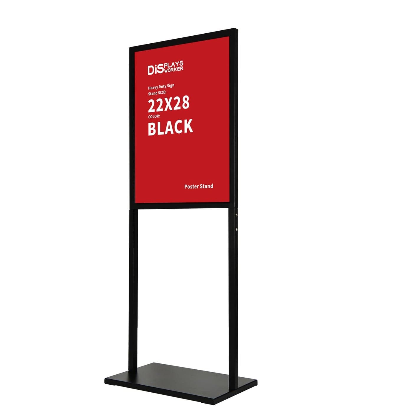 DISPLAYSWORKER Sign holder floor stand heavy Duty Pedestal poster banner stand for display2228 inch slidein double sided poster sign holder floor standing for board Display Black 2228