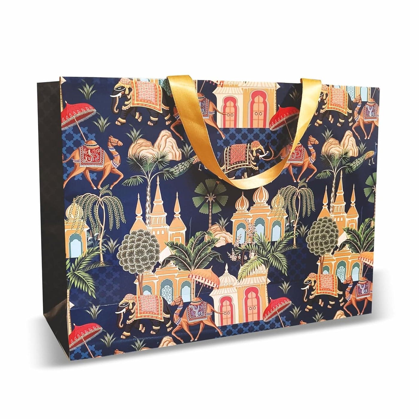 VESTTA ELEGANCE REDEFINED Gifts Bags Extra Large 17 L x 5 B x 13 H Inches Pack of 5 Arabic Vintage Design Gloss Finish for Weddings Diwali All Occasions with Gift Tags