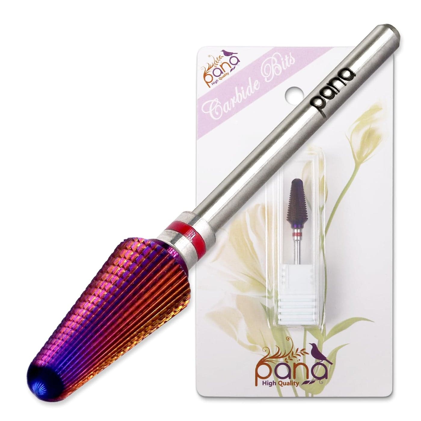 PANA 332 Purple Tornado Carbide Nail Drill Bit for Acrylics Nail Extension Gel Polish Removal Nail Salon Manicure Pedicure Electric File Tools Fine F