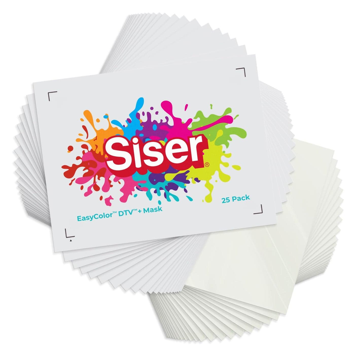 SISER EasyColor DTV and TTD Easy Mask 84 x 11 Bundle Inkjet Printer Compatible Heat Transfer Vinyl 25 Sheets of Each