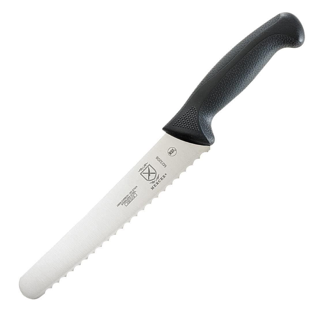 Mercer Culinary M23208 Millennia Black Handle 8Inch Wavy Edge Wide Bread Knife