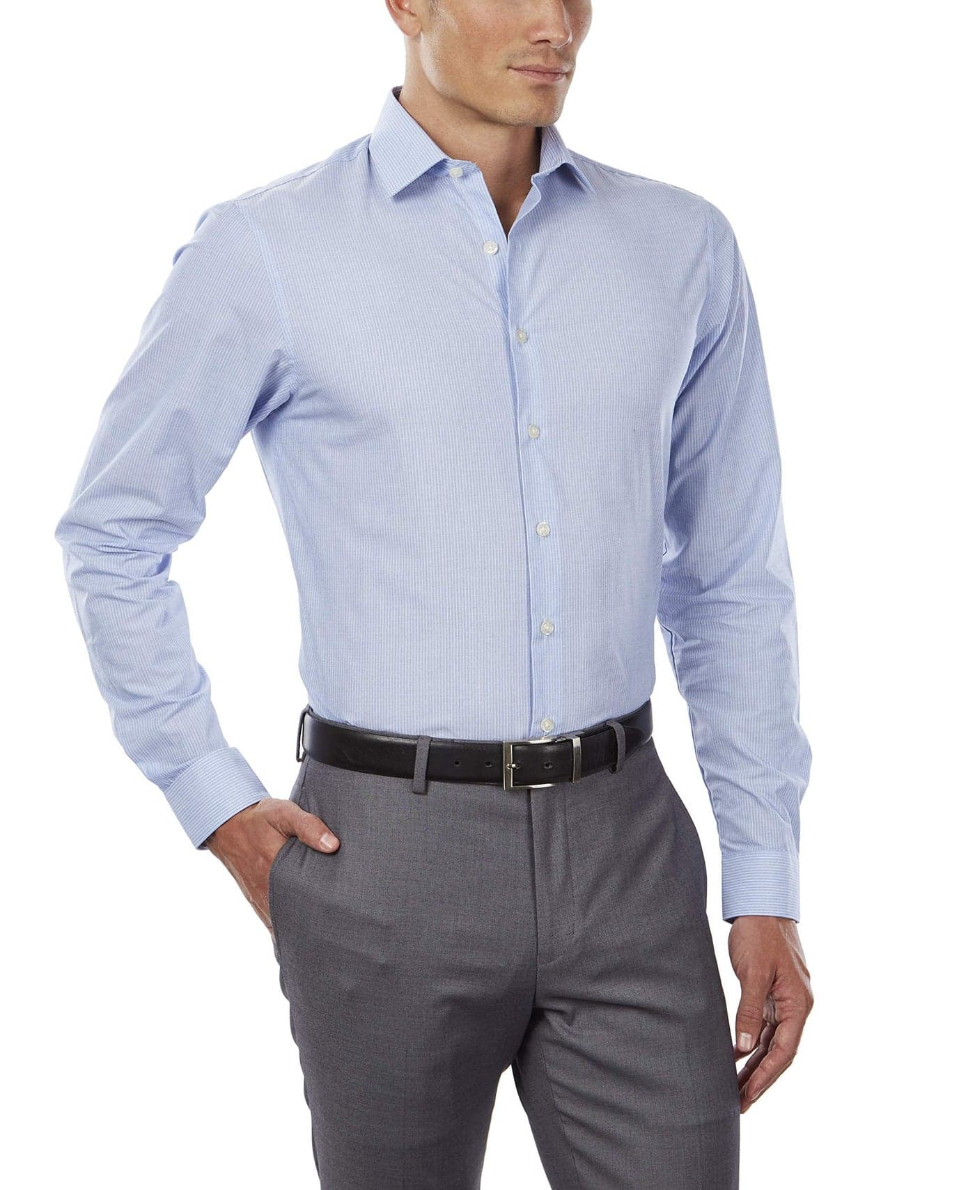 Unlisted by Kenneth Cole mens Slim Fit Checks and Stripes (Patterned) Dress Shirt, Blue, 17 -17.5 Neck 34 -35 Sleeve X-Large US