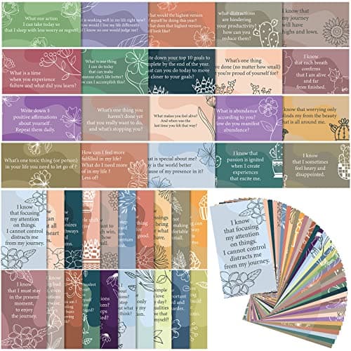Panelee 240 Pieces Positive Affirmation Motivational Cards Christmas Affirmation Card Mindful Self Care Message Inspirational Encouragement Meditation Card Daily Gift for Employee Woman(Flower)