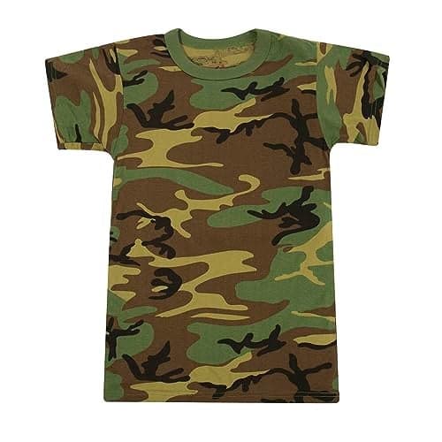 Rothco Kids Woodland Camo Heavyweight T-Shirt (US, Alpha, Small, Regular, Woodland Camo)