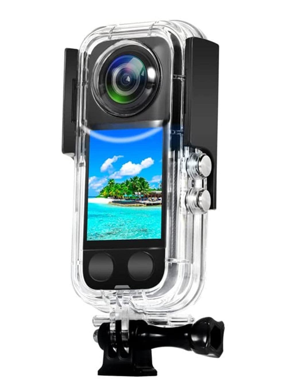 Waterproof Housing Case Compatible with Insta360 X3 Panoramic Action Camera Protective Underwater Dive Shell w/ Quick Release Bracket Screw Accessories/Transparent Waterproof Case