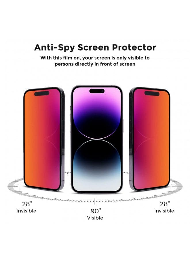JIEYKJO For iPhone 14 pro max/iPhone 15 plus Privacy Screen Protector - Anti-Blue Light, Anti-Glare, Anti-Spy Gradient Color Privacy Screen Protector Film (6.7 inch)
