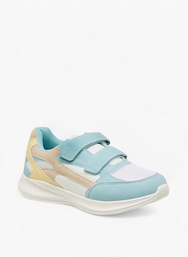Colourblock School Sneakers With Hook And Loop Closure