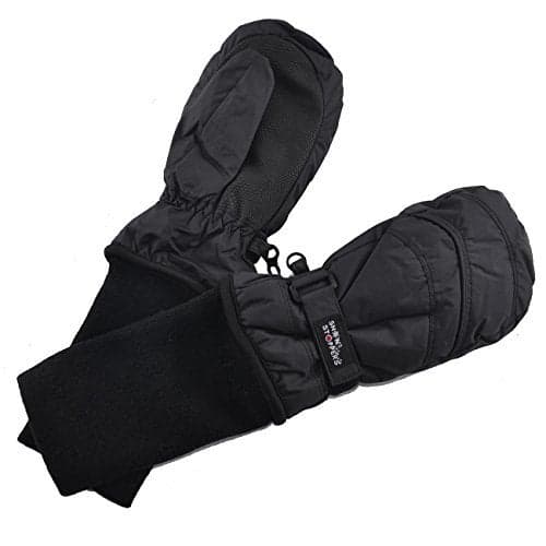 SnowStoppers Kids Waterproof Long Cuff Winter Mittens (Small (1-3 Years), Black)