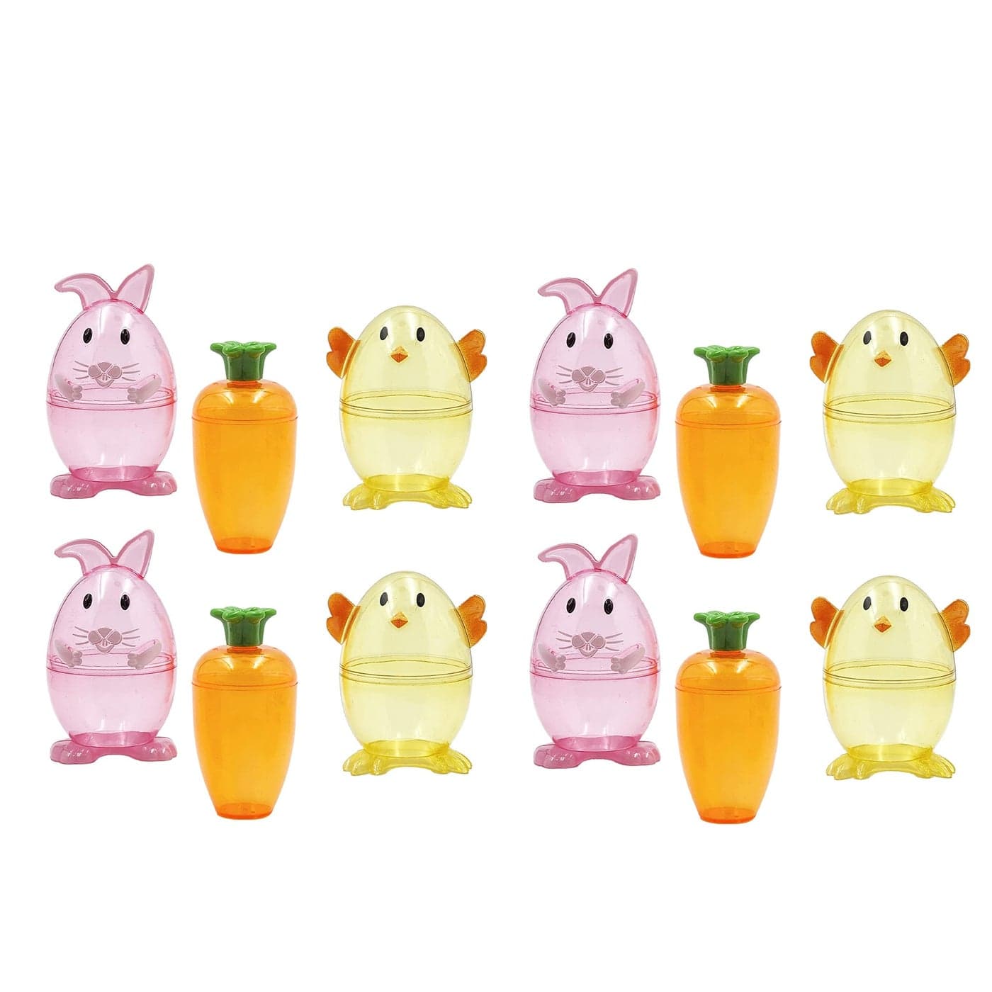 The Dreidel Company Fillable Easter Carrots Bunny and Chick Containers Perfect for Easter Hunt Surprise Carrot 12