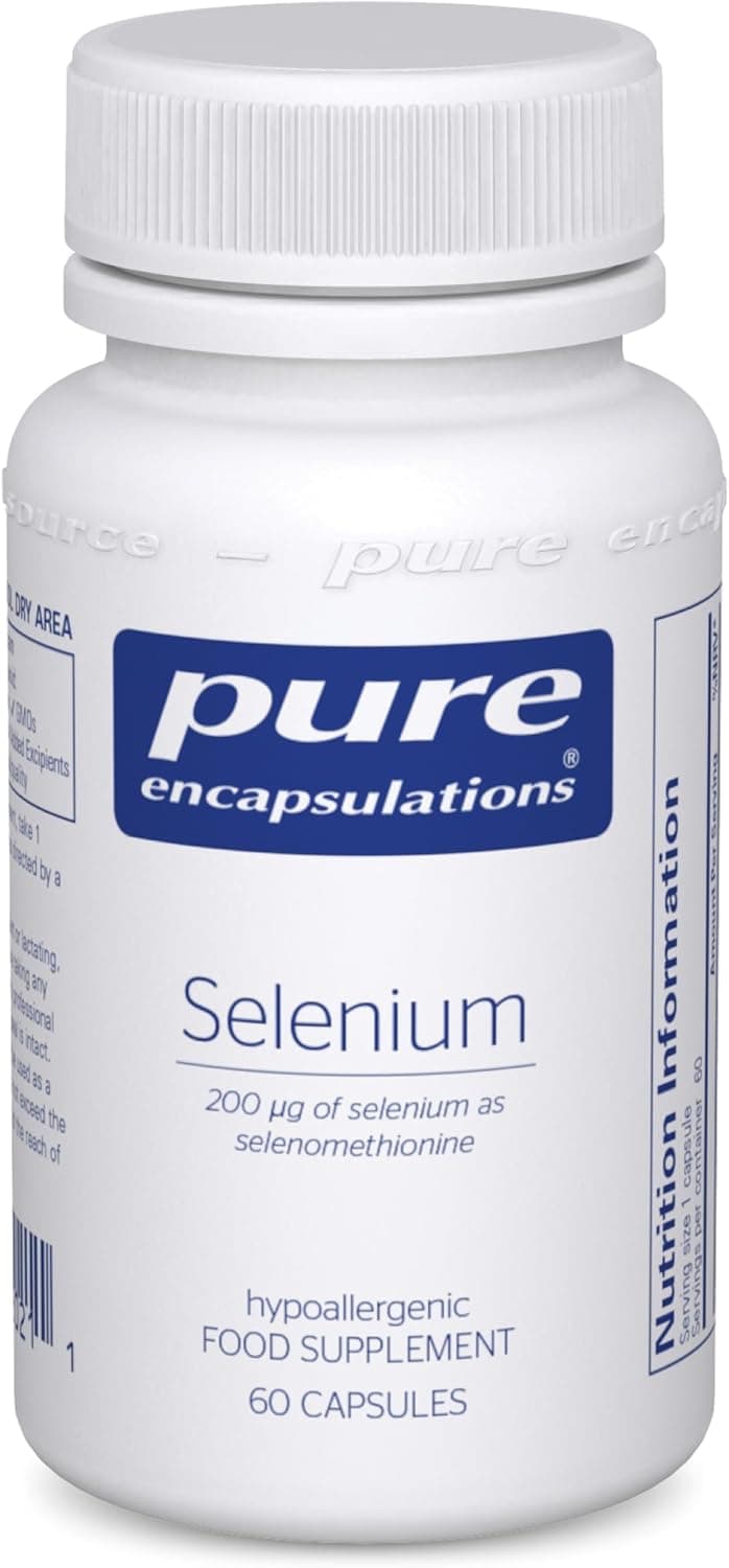 Pure Encapsulations Selenium 200ug Organic Selenomethionine Supplement for Immune and Thyroid Function Support 60 Vegetarian Capsules