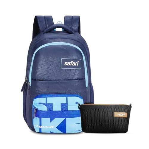 Safari Bonus 37L School bag for Boys and Girls, Office use/travel bag for men & women, Casual 3 Compartment Printed Large Backpack Bags with Armor Base, Freebie pencil pouch, File holder, Rain Cover