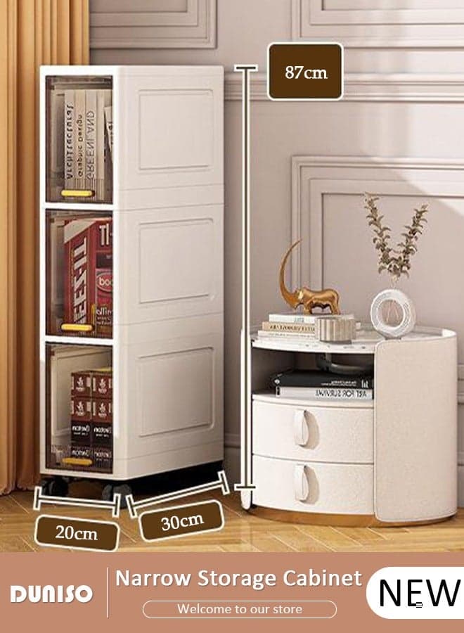 Narrow Storage Cabinet ,Crack Storage Box With Doors,Slim Storage Containers With Wheels,Storage Drawers,gap Storage Organizer For Kitchen, Study, Living Room, Bedroom