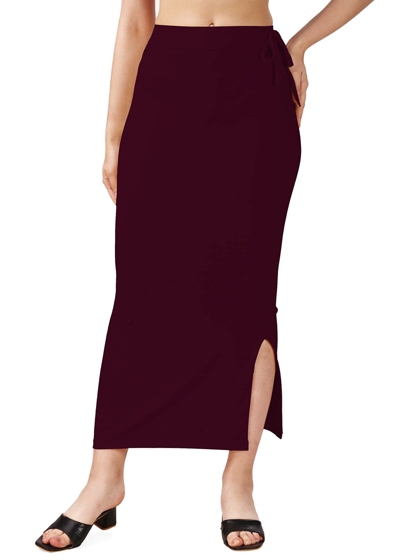 COCOFAB Lycra Saree Shapewear Petticoat for Women, Cotton Blended,Petticoat,Skirts for Women,Shape Wear Dress for Saree (XL, Wine)