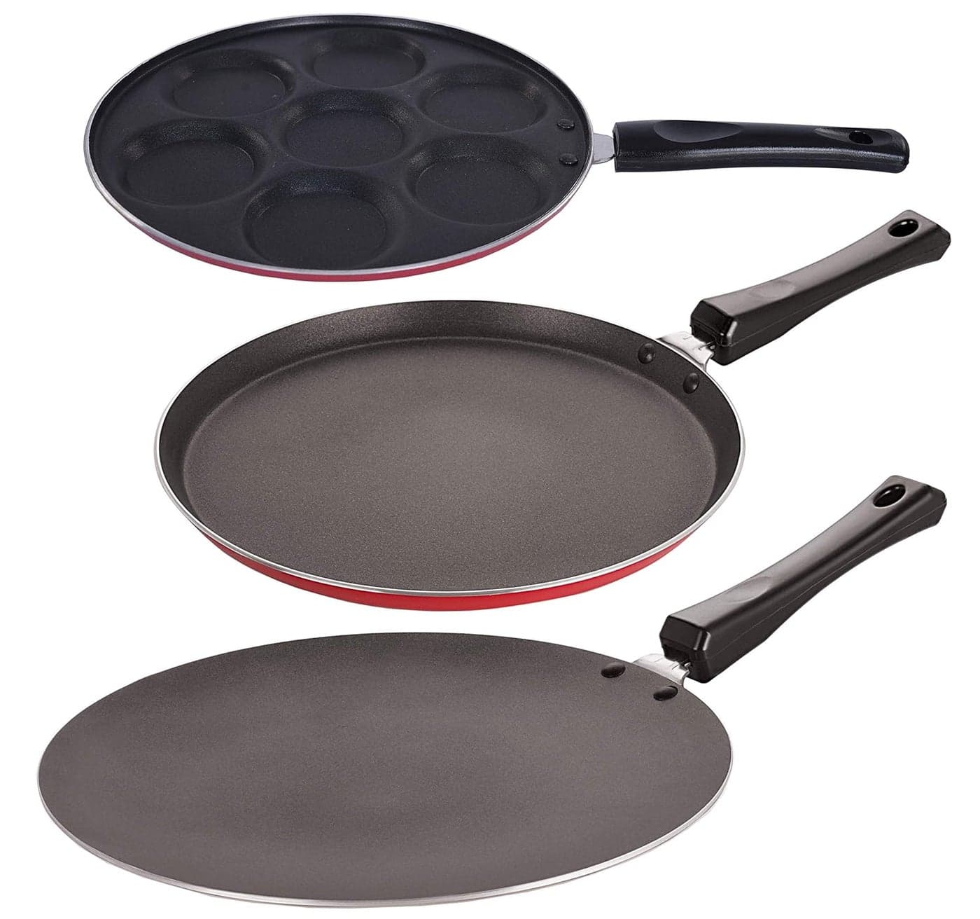 Nirlon Non-Stick Aluminium 3 Piece Gas Compatible Kitchenware Set