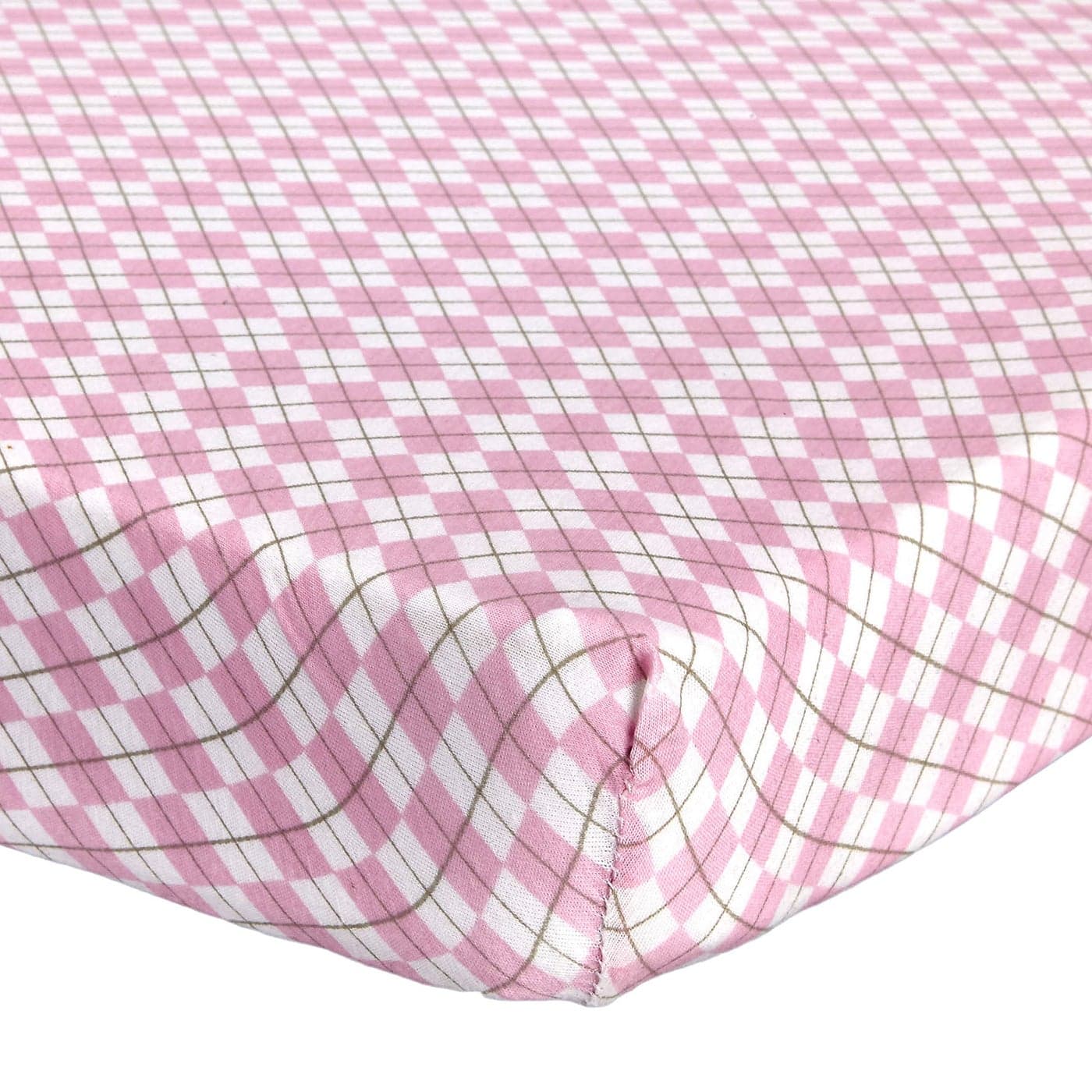 Abstract Baby Argyle Print Fitted Crib Sheet 24 x 38 Pink